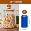 Glass Food Storage Jars 37 oz Set of 6,Glass Storage Containers Clear Glass Food Canister with Bamboo Lid Airtight For Serving Tea, Coffee, Flour, Sugar, Candy, Cookie, Spice and More (Square) by CozyNest Decor