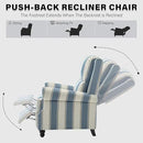 UIXE Pushback Recliner Chair Push Back Accent Chair, Fabric Overstuffed Armchair for Living Room, Rivet Trim Club Chair Home Theater Single Sofa Bedroom Reading Seat - Stripe Navy by CozyNest Decor