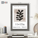 VCK 11x17 Picture Frame 3 Pack, Gray Solid Wood Poster Picture Frame, Exclusive Wood Grain, Wall Mounting Hanging by CozyNest Decor