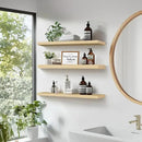 Floating Wall Shelves 3-Pack - 24-Inch Rustic Wooden Shelves for Storage and Décor, Easy Installation for Living Room, Bedroom, and Kitchen by CozyNest Decor
