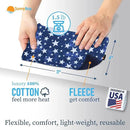 SunnyBay Small Microwave Heating Pad, Microwavable Versatile Cold/Heated Neck and Shoulder Wrap for Back Pain and More, Moist Heat Cotton-Fleece Pad with Flax Seed Filling, 6x11 in, Blue Stars by CozyNest Decor