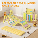 Pikler Triangle Set with Cushion, 7-in-1 Indoor Climbing Toys for Kids, Wooden Montessori Climbing Set for Toddlers Montessori Toys by TinyTreasures Baby Boutique