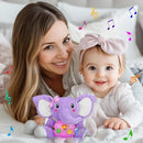 Aitbay Plush Elephant Music Baby Toys 0 3 6 9 12 Months, Cute Stuffed Aminal Light Up Baby Toys Newborn Baby Musical Toys for Infant Babies Boys & Girls Toddlers 0 to 36 Months (Purple) by TinyTreasures Baby Boutique