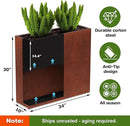 Large Corten Steel Planter Box Outdoor, 30" H x 34" W x 10" D,Tall Rectangular Metal Rusted Planters with Grow Bag,Naturally Rusting Steel Flower Pot,Rustic Décor for Patio,Garden,Deck,Backyard by CozyNest Decor