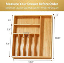 Umilife Large Kitchen Drawer Organizer, 19"x19" Silverware Utensils Organizer, 2.5" High for Large Deep Drawers, Bamboo Flatware Holder with Thick Frames, Sturdy Kitchen Organization Tray by CozyNest Decor