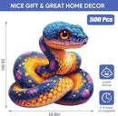 Wooden Puzzle for Adults, Snake Wooden Jigsaw Puzzles(16.6 * 16.9in-500pcs), Unique Shape Animal Adult Puzzles,Irregular Wood Puzzles Best Gift for Adults and Kids Family Game by TinyTreasures Baby Boutique