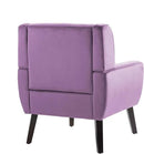 UIXE Accent Chair Modern Upholstered Armchair, Mid Century Club Arm Chairs Comfy Single Sofa Living Room Button Tufted Reading Seat Bedroom Side Seating, Velvet-Purple by CozyNest Decor