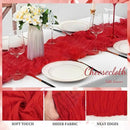 6 Pack Red 10FT Cheesecloth Table Runner Rustic Gauze Fabric Cheese Cloth Table Runner for Wedding Bridal Baby Shower Table Decor Boho Sheer Birthday Party Table Decorations 20 x 120 Inch Long by CozyNest Decor