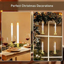 2 Pack Christmas Window Candles with Remote Timer, Flickering Flameless Candles with Candle Holders Suction Cups for Christmas Party Decorations, Gold by GreenHaven Gardens
