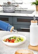 Nucookery Ceramic Olive Oil Dispenser Bottle for Kitchen, 14 oz Opaque Vinegar Dispenser Bottle, Large Capacity Cooking Oil Container for Storage Vinegar, Soy Sauce, Coffee Syrup, Blue by CozyNest Decor