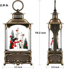 Snowman Snow Globe Lantern Christmas Decorations Gifts Auto Snowfall Glitter Music Collection Snowman Cardinal Birch Forest with 6H Timer USB/Battery Powered 10.2 inch by CozyNest Decor
