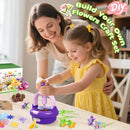 Arts and Crafts Kit for Kids Ages 4-8,Flower Bouquet Toys,DIY Flower Market Toys,Build Your Flower Bouquet,Educational Christmas Birthday Gifts for 3 4 5 6 7 8 9 Year Old Girls-Purple by TinyTreasures Baby Boutique