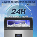 Commercial Ice Maker Machine 360LBS/24H with 80LBS Storage Bin, 126PCS Ice Cubes Ice Machine Stainless Steel Undercounter/Freestanding Ice Maker for Home Bar Outdoor, Self Cleaning by CozyNest Decor