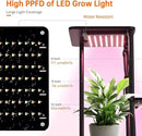Indoor Plant Stand with Grow Lights , 7 Tier Corner Wooden Tall Grow Light Stand for Indoor Plants , Full Spectrum Dimmable 50W(5x10W) LED Grow Light Panel with Timer for Garden , Living Room by GreenHaven Gardens