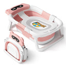 AVIDOR Baby Bathtub,Collapsible Bathtub for Newborn to Toddler,Durable Essential Infant Bath Tub,Portable Travel Baby Tub with Soft Cushion,No-Slip Hanging and Detachable(Pink) by TinyTreasures Baby Boutique