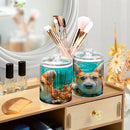 2 Pack Qtip Holder Organizer Dispenser Corgi Dog Underwater Bathroom Storage Canister Cotton Ball Holder Container for Cotton Pads/Swabs/Floss by CozyNest Decor