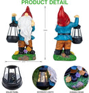 Solar Garden Statue Lights Gnome Figurine with Solar Lantern, Outdoor Garden Succulent Ornaments Waterproof, Fathers Day Mom Gifts for Outside Patio Yard Lawn Decor by CozyNest Decor