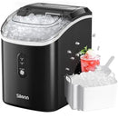 Nugget Ice Maker Countertop, Silonn Chewable Pellet Ice Machine with Self-Cleanin Function, 33lbs/24H Portable Ice Makers for Home Kitchen Officce, Black by CozyNest Decor