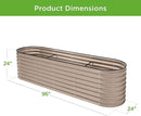 Best Choice Products 8x2x2ft Metal Raised Garden Bed, Oval Outdoor Deep Root Planter Box for Vegetables, Herbs w/ 4 Support Bars, 215 Gal Capacity - Taupe by GreenHaven Gardens