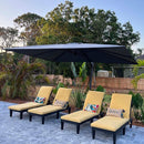 PURPLE LEAF 9' X 11.5' Patio Umbrella Outdoor Cantilever Rectangle Umbrella Aluminum Offset Umbrella with 360-degree Rotation for Garden Deck Pool Patio, Light Grey by GreenHaven Gardens