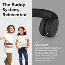 LilGadgets Connect+ Wired Kids Headphones for School with Mic, Volume Limited & Noise Reduction, On-Ear Headset with Cord, SharePort Technology for Multiple Kids & SoftTouch Padding, Black by TinyTreasures Baby Boutique