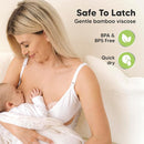 Organic Breast Pads - 14 Viscose Derived from Bamboo Washable Pads + Wash Bag, 3-Layers Breastfeeding Nipple Pad for Maternity, Reusable Nipplecovers for Breast Feeding(Pastel Touch Lite, L 4.8") by TinyTreasures Baby Boutique