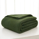Longhui bedding Chunky Cable Knit Throw Blanket Lightweight Olive Green 100% Organic Cotton Blanket for Sofa Couch Bed Baby Nursery, Rustic Shabby Chic Modern Farmhouse, 60” x 80” Give Laundering Bag by CozyNest Decor