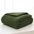Longhui bedding Chunky Cable Knit Throw Blanket Lightweight Olive Green 100% Organic Cotton Blanket for Sofa Couch Bed Baby Nursery, Rustic Shabby Chic Modern Farmhouse, 51” x 63” Give Laundering Bag by CozyNest Decor