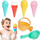 Baby Bath Toys for Kids Ages 1-3 6 PCS Ice Cream Toddler Bath Toys Mold Free Bathtub Beach Sand Pool Water Toys for 1 2 3 4 5 6 Years Old Girls Boys Gifts by TinyTreasures Baby Boutique