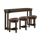 4 Piece Bar Table Set with3 PU Upholstered Bar Stools, Breakfast Table with 3 Padded Stools Solid Wood Counter Height Dining Table Set for Living Room, Dining Room. Espresso by Montret