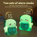 Axolotl Alarm Clock with Night Light for Kids, 7 RGB Color Cute Alarm Clocks for Bedrooms Ok to Wake Clocks, Silicone Animal Tabletop Lamp for Teen Girls Boys, Green by TinyTreasures Baby Boutique