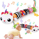 Baby Toys 0-6 6-12 Months, Sensory Musical Animal Stuffed Toy for Infant 0-3 3-6 Months, Tummy Time Toys with Mirror Crinkle Rattle, Plush Unicorn Cat Toy Gifts for 0 1 2 3 4 5 6+ Months Boys Girls by TinyTreasures Baby Boutique