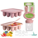 WAJIAYON Baby Breastmilk Popsicle Molds & Baby Fruit Feeder (3 Pack), Baby Food Freezer Tray Storage Containers, Silicone Teething Pacifier Feeder and Teether for Babies,Baby Feeder-Pink by TinyTreasures Baby Boutique