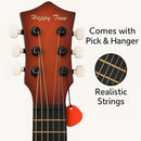 23" Acoustic Guitar, Kids 6 String Toy Guitar - Realistic Steel Strings - Beginner Practice First Musical Instrument for Children, Toddlers (Mahogany) by TinyTreasures Baby Boutique