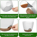 Plant Pots 12/10/9 Inch Self Watering Pots, Set of 3 Plastic Planters with Drainage Holes and Saucers,Plastic Flower Pots,Nursery Planting Pot for Indoor Out Door Plants(White) by GreenHaven Gardens