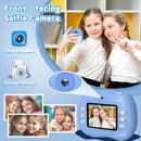 Instant Print Camera for Kids - Front Rear Dual Selfie Kid Print Camera, Fun Birthday Gift for Boys Ages 3-12, HD Digital Video Cameras, Easy to Use for Toddler - Blue by TinyTreasures Baby Boutique