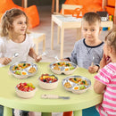 Stainless Steel Baby Plate and Bowl with Suction, Baby Bowl and Divided Kids Toddler Plate with Removable Silicone Shell, Non-Slip Toddler Baby Feeding Set, Forks + Spoons Included-Cream by TinyTreasures Baby Boutique