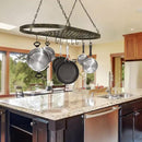 Sorbus® Pot and Pan Rack for Ceiling with Hooks — Decorative Oval Mounted Storage Rack — Multi-Purpose Organizer for Home, Restaurant, Kitchen Cookware, Utensils, Books, Household (Rustic) by CozyNest Decor