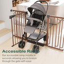 Cumbor 29.7-57" Extra Wide Baby Gate for Stairs, Mom's Choice Awards Winner-Dog Gate for Doorways, Pressure Mounted Walk Through Safety Child Gate for Kids Toddler, Tall Pet Puppy Fence Gate, Brown by TinyTreasures Baby Boutique