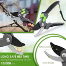 Pruning Shears for Gardening 8.6 inch Steel Garden Clippers with Safety Lock Handheld Gardening Shears Ergonomic Non Slip Plant Clippers Tools for Flowers Branches by GreenHaven Gardens