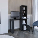 Writing Desk With Bookcase And Cabinet - Black