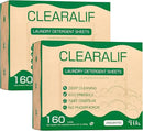 CLEARALIF Laundry Detergent Sheets up to 320 Loads (160 sheets), Unscented, Laundry Detergent Strips Eco Friendly & Hypoallergenic (160 Count,Pack of 2) by CozyNest Decor