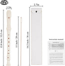 Recorder Instrument for Beginner Kids Adults,8-Hole Soprano Descant Recorder Music Flute with with Cleaning Rod & Leather Case For School Student Home Entertainment(2-Carved White) by TinyTreasures Baby Boutique