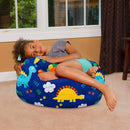 Posh Creations Bean Bag Chair for Kids, Teens, and Adults Includes Removable and Machine Washable Cover, Canvas Dinos on Blue, 27in - Medium by TinyTreasures Baby Boutique