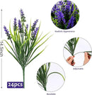 Geegoods 24 Bundles Artificial Plants Flowers Outdoor – Faux Lavender Flowers with Monkey Grass UV Resistant Plastic Faux Plants for Garden Porch Window Patio Hanging Planter Home Decor by CozyNest Decor