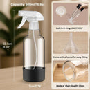 Glass Spray Bottles with Silicone Sleeve 16.9oz 2 Pack Empty Spray Bottle for Hair Mist/Stream Spraying for Cleaning Solutions, Plants, Essential Oils (clear-grey&black) by GreenHaven Gardens