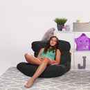 Posh Creations Structured Comfy Seat for Bedrooms and Dorm Rooms, Large Bean Bag Chair, Laguna Lounger, Black by TinyTreasures Baby Boutique