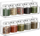Acrylic Spice Rack Wall Mount-9 Inch, Clear Spice Shelf Storage Holder, 2 Pack Hanging Seasoning Rack Organizer for Cabinet Door, Cupboard or Wall Kitchen (Adhesive or Screw) by CozyNest Decor