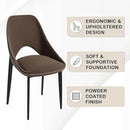 LeisureMod Amalfi Upholstered Fabric Dining Chair – Modern Side Chair with Iron Legs, Mid-Century Accent Chair for Dining Room or Kitchen by CozyNest Decor