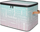 Custom Storage Basket with Name, Personalized Storage Bins with Zipper Lid, Foldable Fabric Storage Box Large capacity with Handle Green Pink by TinyTreasures Baby Boutique